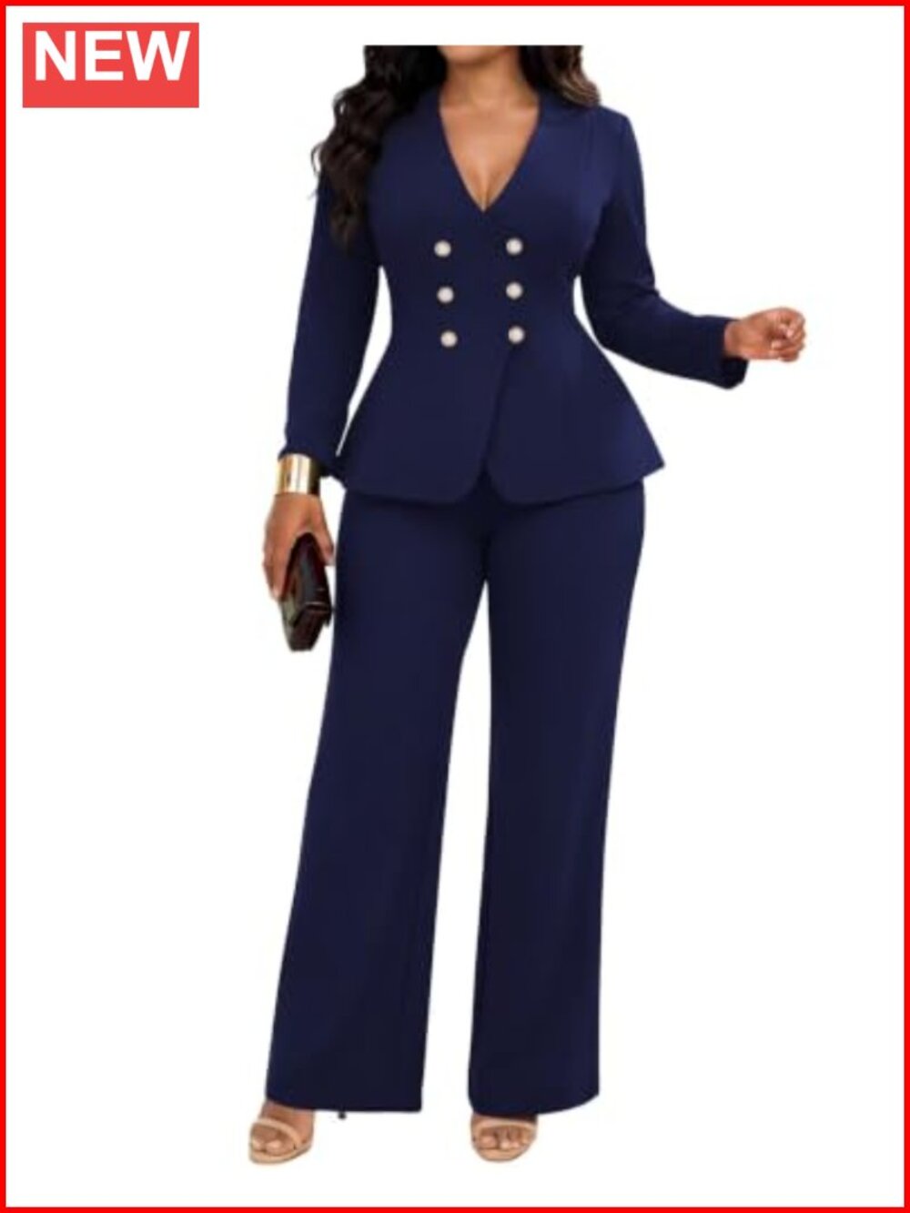 Women's 2 Piece Pantsuit Dressy Business Casual Blazer